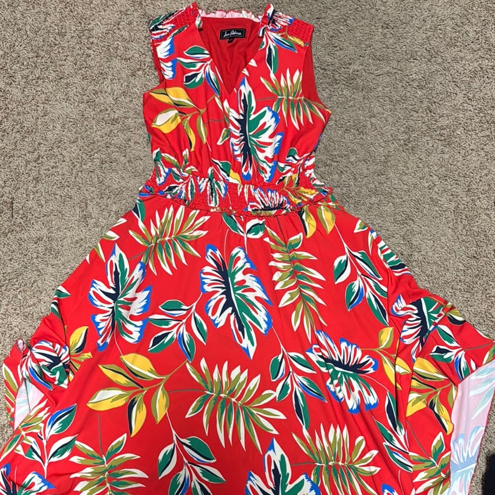 Sam Edelman Red Floral Midi Dress